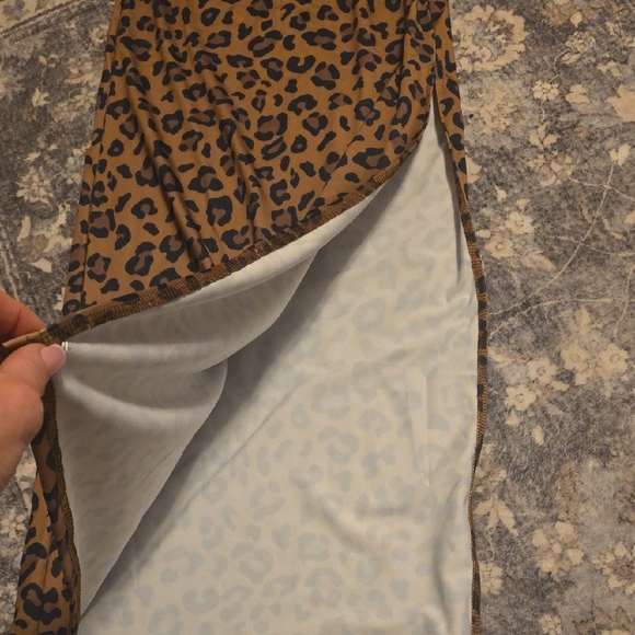 SHEIN Brown and Black Animal Print Skirt - Picture 2 of 4